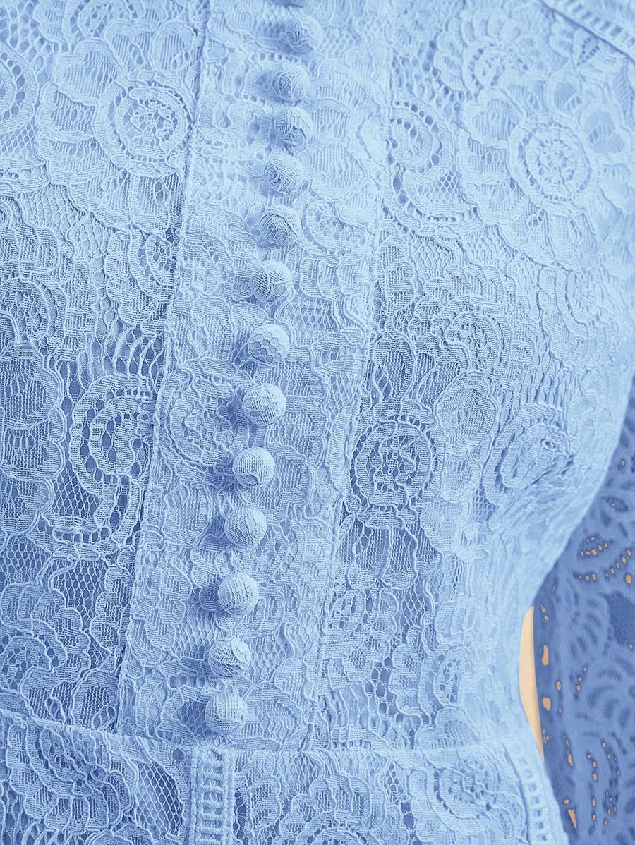 Anewsta Vestido Elegante de Manga Longa de Renda Bordô Máxi para Mulheres, Conjunto de Roupas Brancas de Primavera para Mulheres