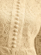Anewsta Vestido Elegante de Manga Longa de Renda Bordô Máxi para Mulheres, Conjunto de Roupas Brancas de Primavera para Mulheres