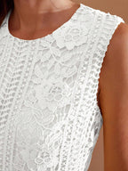 MOTF PREMIUM VESTIDO SEM MANGAS COM BABADO DE RENDA NA BAINHA