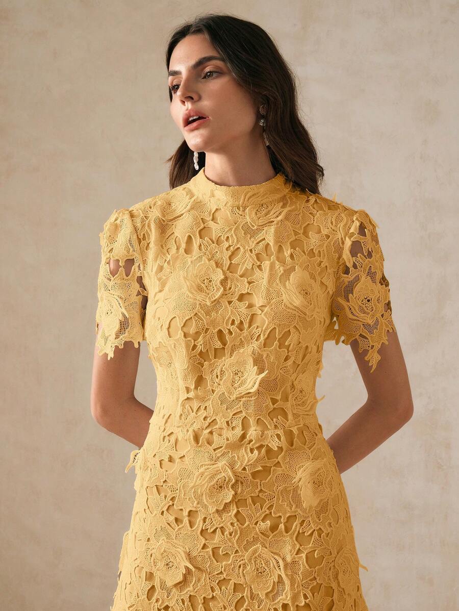 Anewsta Vestido Mini Justo com Renda para Mulheres Vestido Longo Bordô Conjunto Mulheres