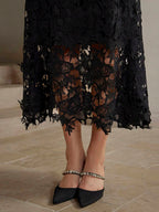 Anewsta Vestido Mini Justo com Renda para Mulheres Vestido Longo Bordô Conjunto Mulheres