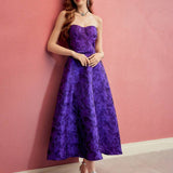 MOTF PREMIUM VESTIDO LONGO TOMARA QUE CAIA COM BAINHA GODÊ EM PADRÃO FLORAL BORDADO