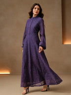 Anewsta Vestido Elegante de Manga Longa de Renda Bordô Máxi para Mulheres, Conjunto de Roupas Brancas de Primavera para Mulheres