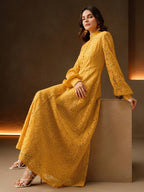 Anewsta Vestido Elegante de Manga Longa de Renda Bordô Máxi para Mulheres, Conjunto de Roupas Brancas de Primavera para Mulheres