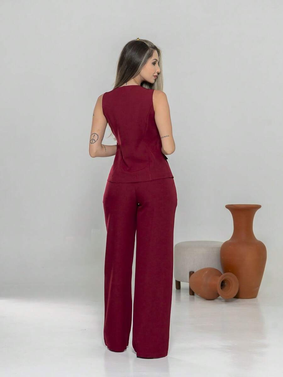 Conjunto de colete e calça Pantalona