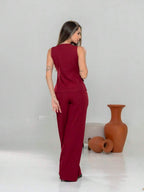 Conjunto de colete e calça Pantalona