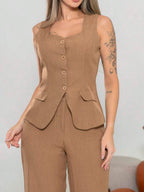 Conjunto de colete e calça Pantalona