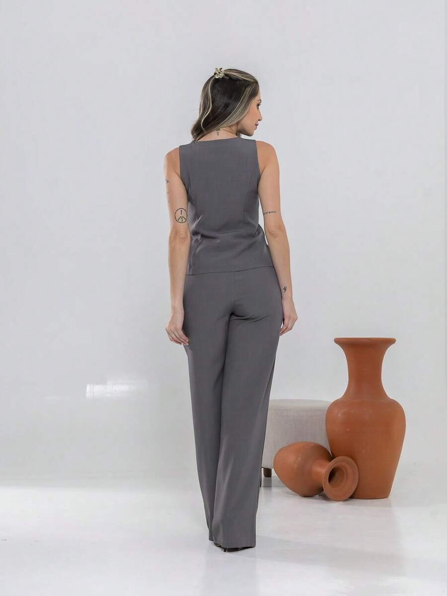 Conjunto de colete e calça Pantalona