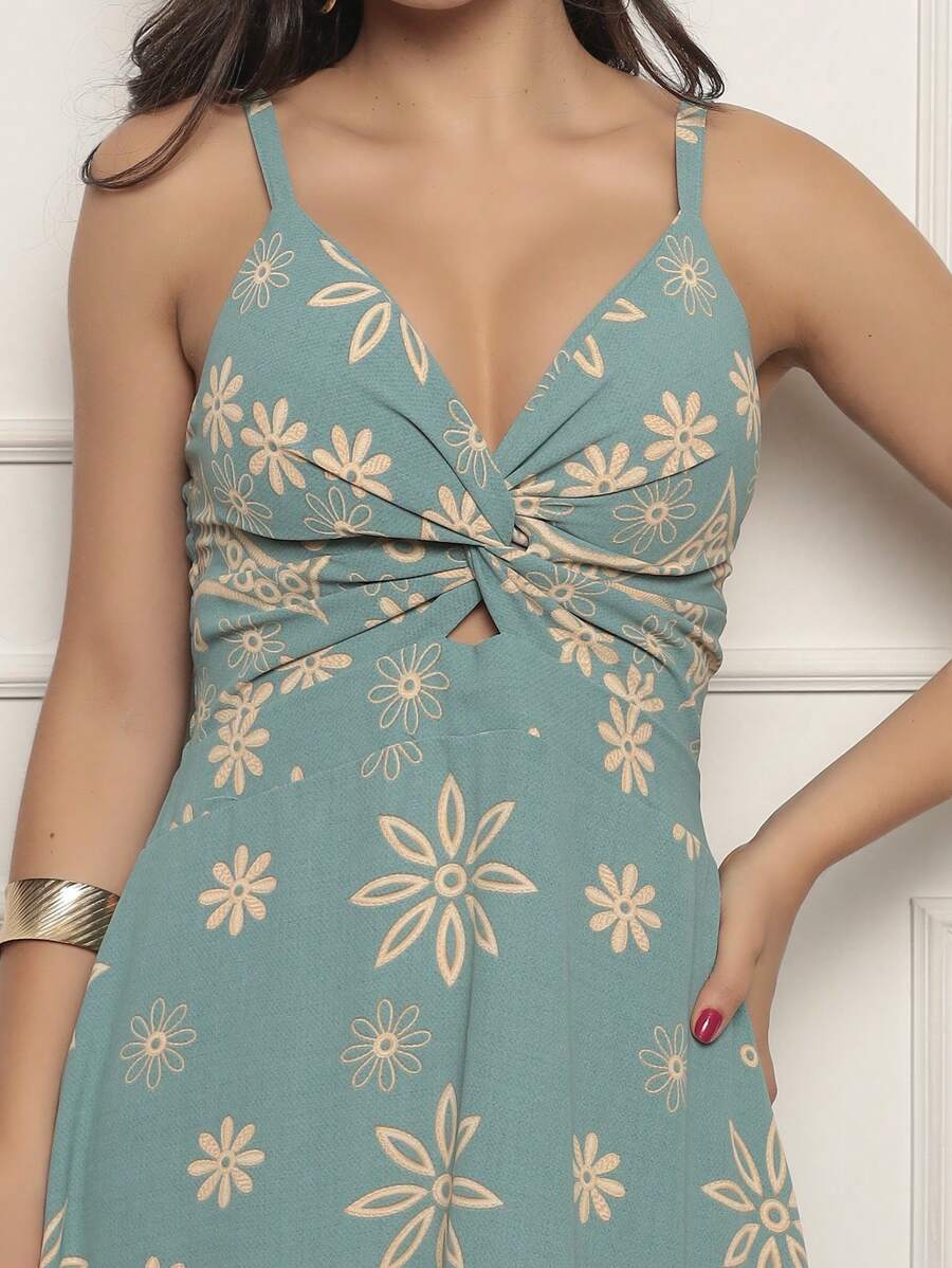 Vestido longo feminino estampado tecido duna