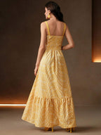 Vestido Midi Boho com Bainha Franzida
