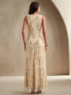 Vestido Elegância com Franjas