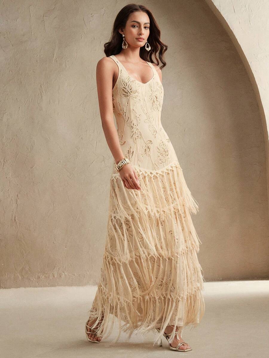 Vestido Elegância com Franjas