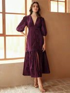 Anewsta Vestido Longo Elegante Bordado em Renda com Fenda e Decote em V, Perfeito para Férias, Ano Novo, Dia dos Namorados, Praia de Verão