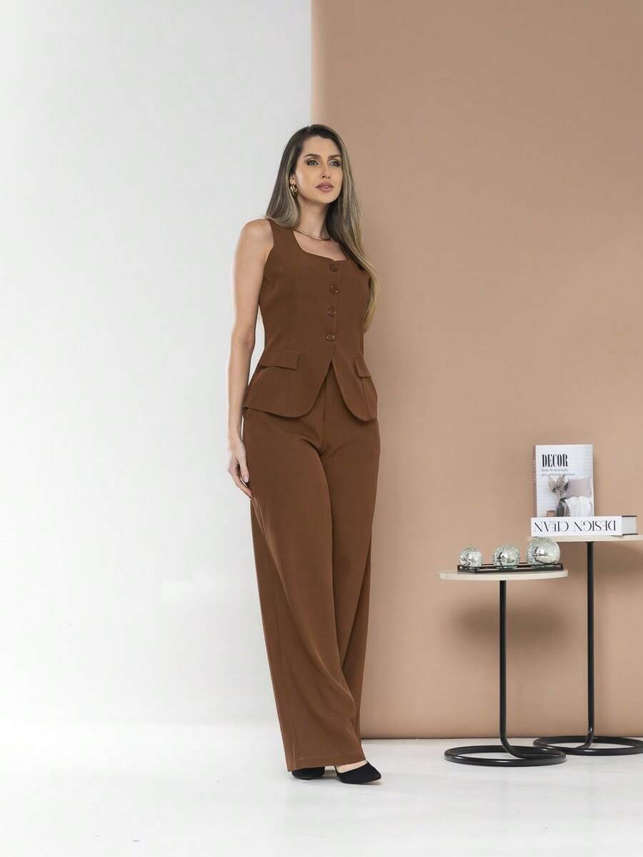 Conjunto de colete e calça Pantalona
