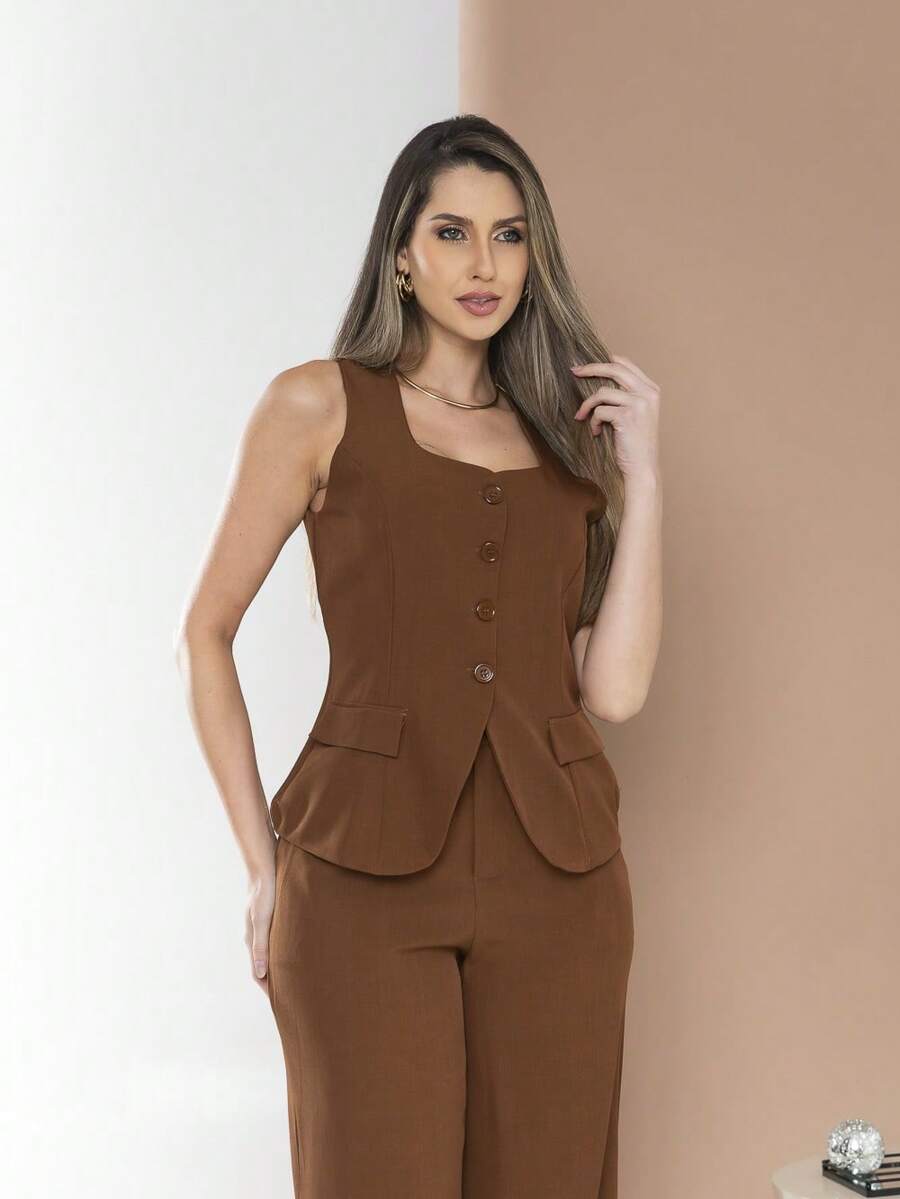 Conjunto de colete e calça Pantalona