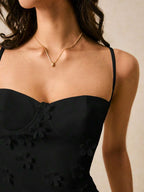 Vestido Longo de Alças Finas com Bainha Lápis