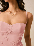 Vestido Longo de Alças Finas com Bainha Lápis