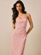Vestido Longo de Alças Finas com Bainha Lápis