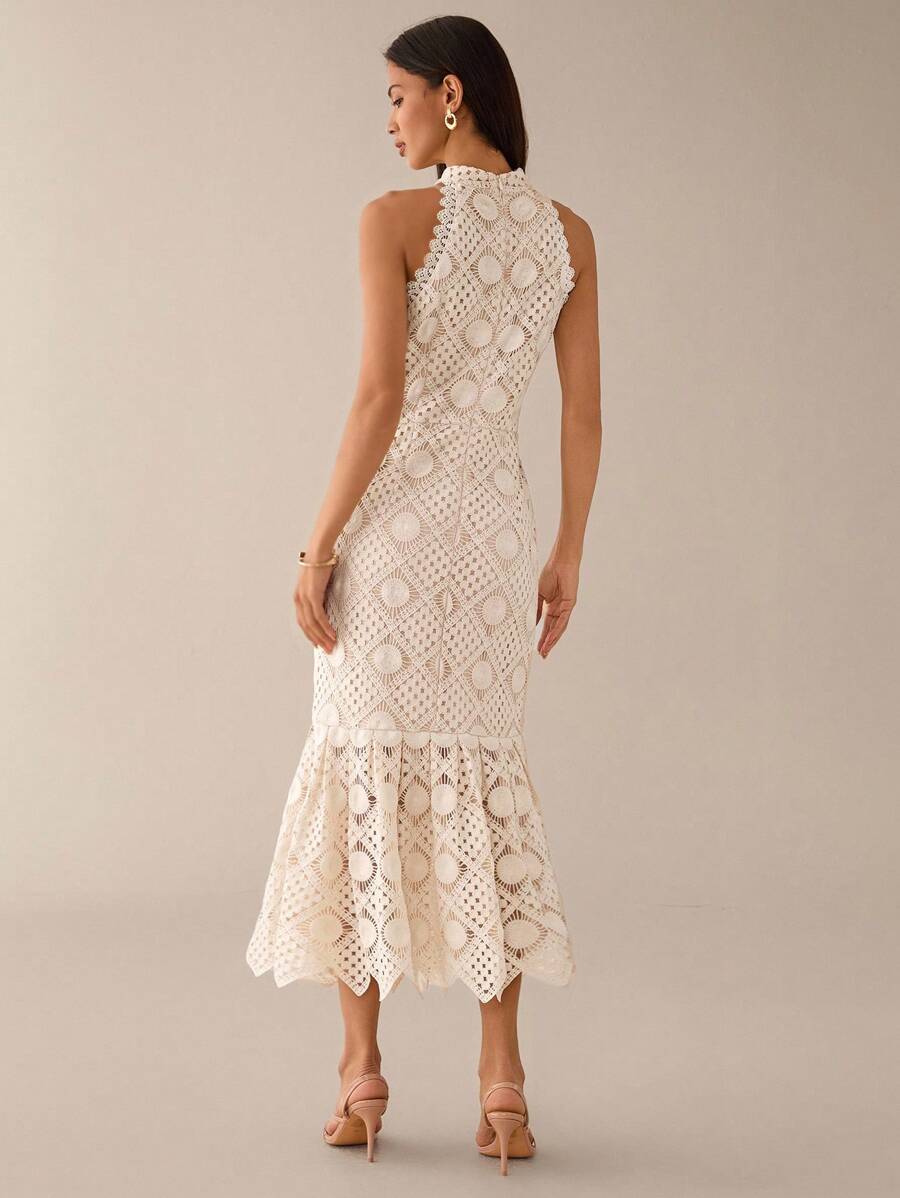 Lilora Vestido Casual de Verão Feminino Cor Sólida Sem Mangas Sereia
