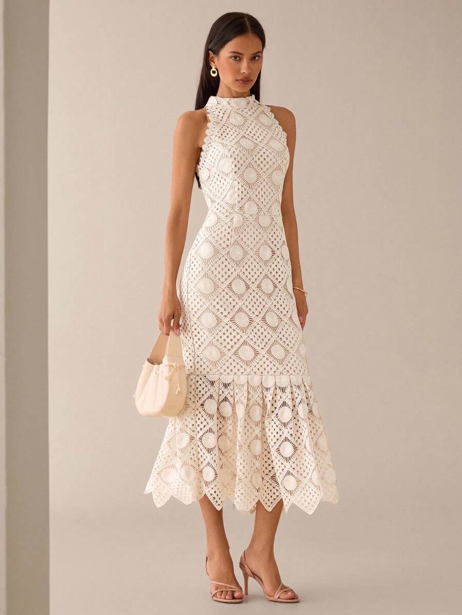 Lilora Vestido Casual de Verão Feminino Cor Sólida Sem Mangas Sereia