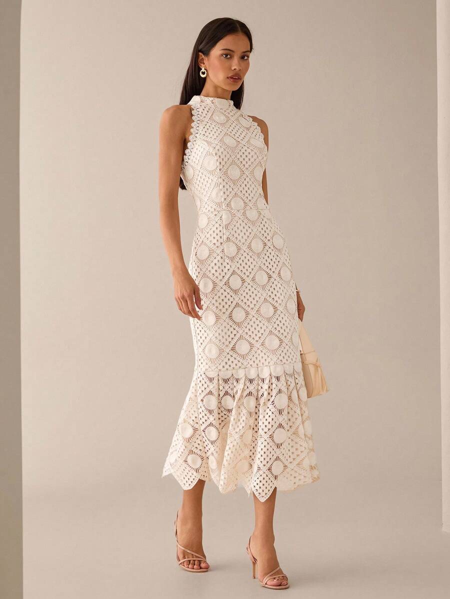 Lilora Vestido Casual de Verão Feminino Cor Sólida Sem Mangas Sereia