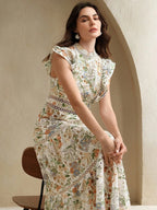 Anewsta Vestido Justo e Solto Feminino com Bordado de Crochê Estampado, Roupa Elegante para Resort