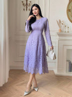 DAZY Vestido com Manga Curta e Detalhe em Renda Elegante, Vestido Mini Jovial e Refinado