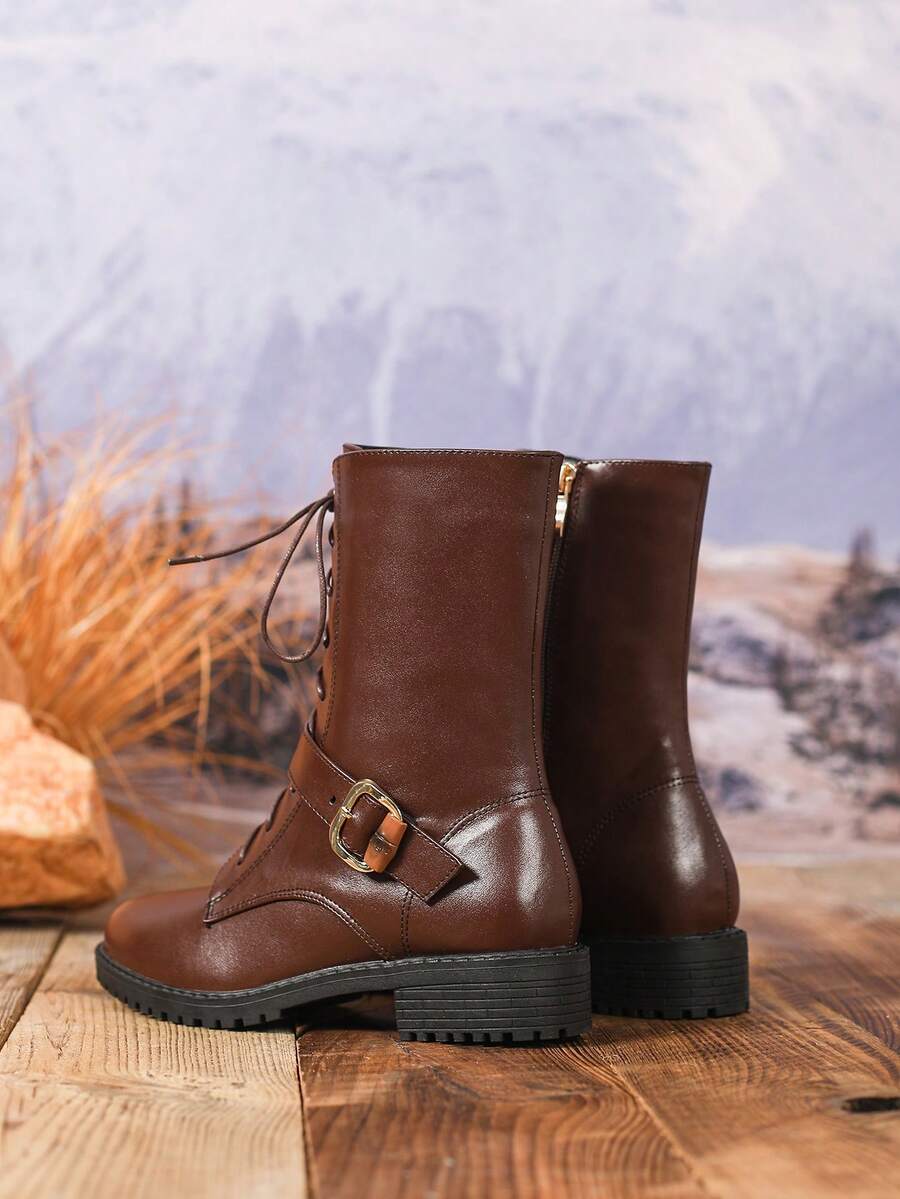 Botas de Cano Médio com Salto Grosso - Estilo Ocidental