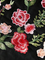 ZEYLAH Vestido Assimétrico de Renda Bordada com Flor 3D para Festa Elegante Feminino