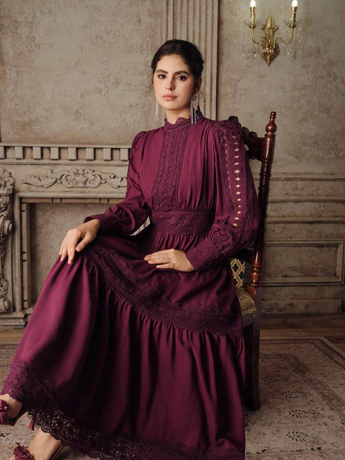 Anewsta Vestido Elegante Estilo Francês Vermelho Borgonha, Cintura Marcada, Ajuste Slim, Recortes em Renda Vazada, Vestido Evasê para Mulheres