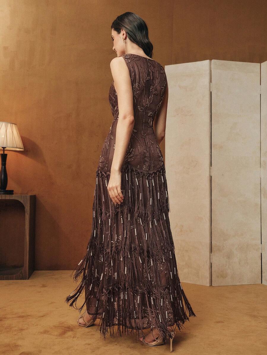 Vestido Elegância com Franjas