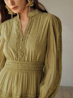 Vestido Longo Vintage de Renda