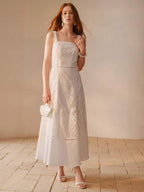 Vestido Leve Elegante com Renda e Recortes Vazados