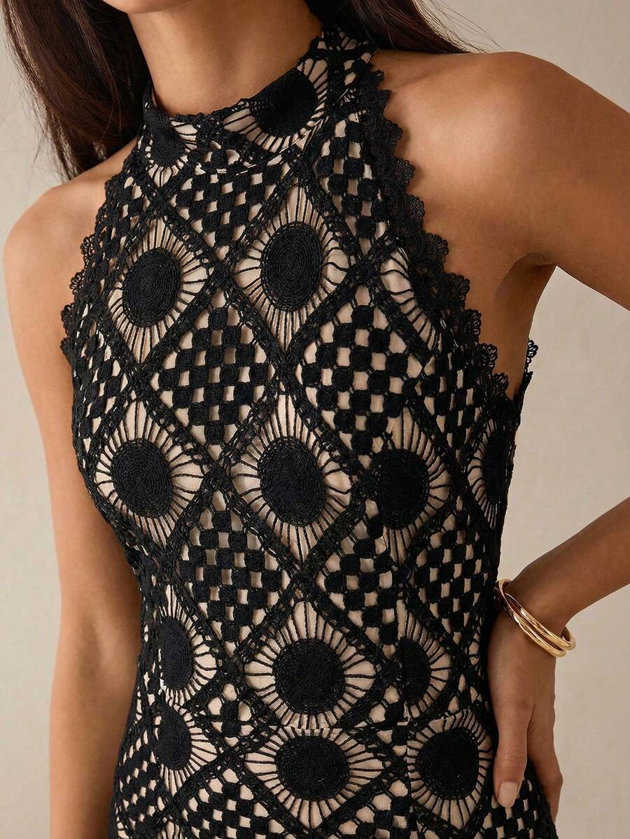 Vestido Midi Bodycon Sem Mangas com Estampa Floral