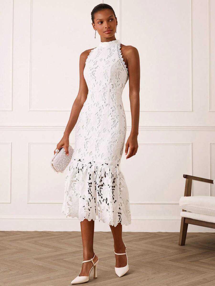 Vestido Midi Bodycon Sem Mangas com Estampa Floral