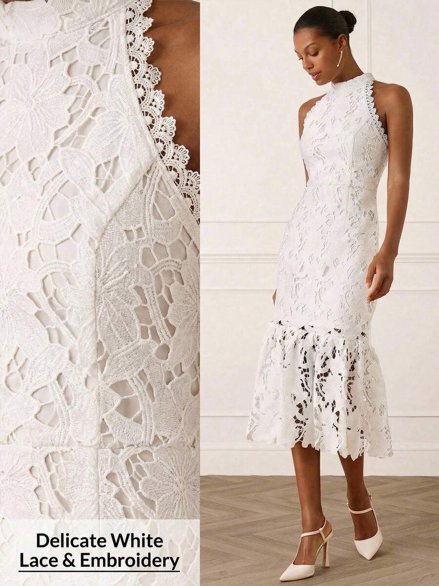Lilora Vestido Casual de Verão Feminino Cor Sólida Sem Mangas Sereia
