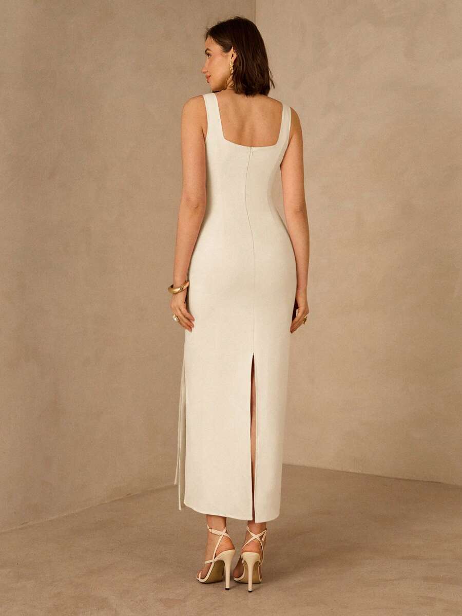Vestido Longo Plissado Elegante