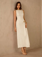 Vestido Longo Plissado Elegante