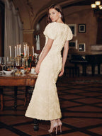 Anewsta Vestidos para Senhoras no Verão, Vestido Midi com Aplicação Floral Molly de Decote Quadrado, Vestidos Elegantes para Festa