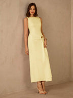 Vestido Longo Plissado Elegante