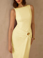 Vestido Longo Plissado Elegante