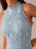 Lilora Vestido Casual de Verão Feminino Cor Sólida Sem Mangas Sereia