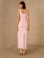 Enchnt Vestido Plissado de Luxo Francês, Vestido Formal Elegante e Ajustado de Alta Qualidade para Mulheres