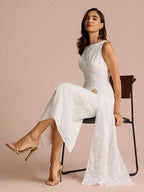 Enchnt Vestido Plissado de Luxo Francês, Vestido Formal Elegante e Ajustado de Alta Qualidade para Mulheres
