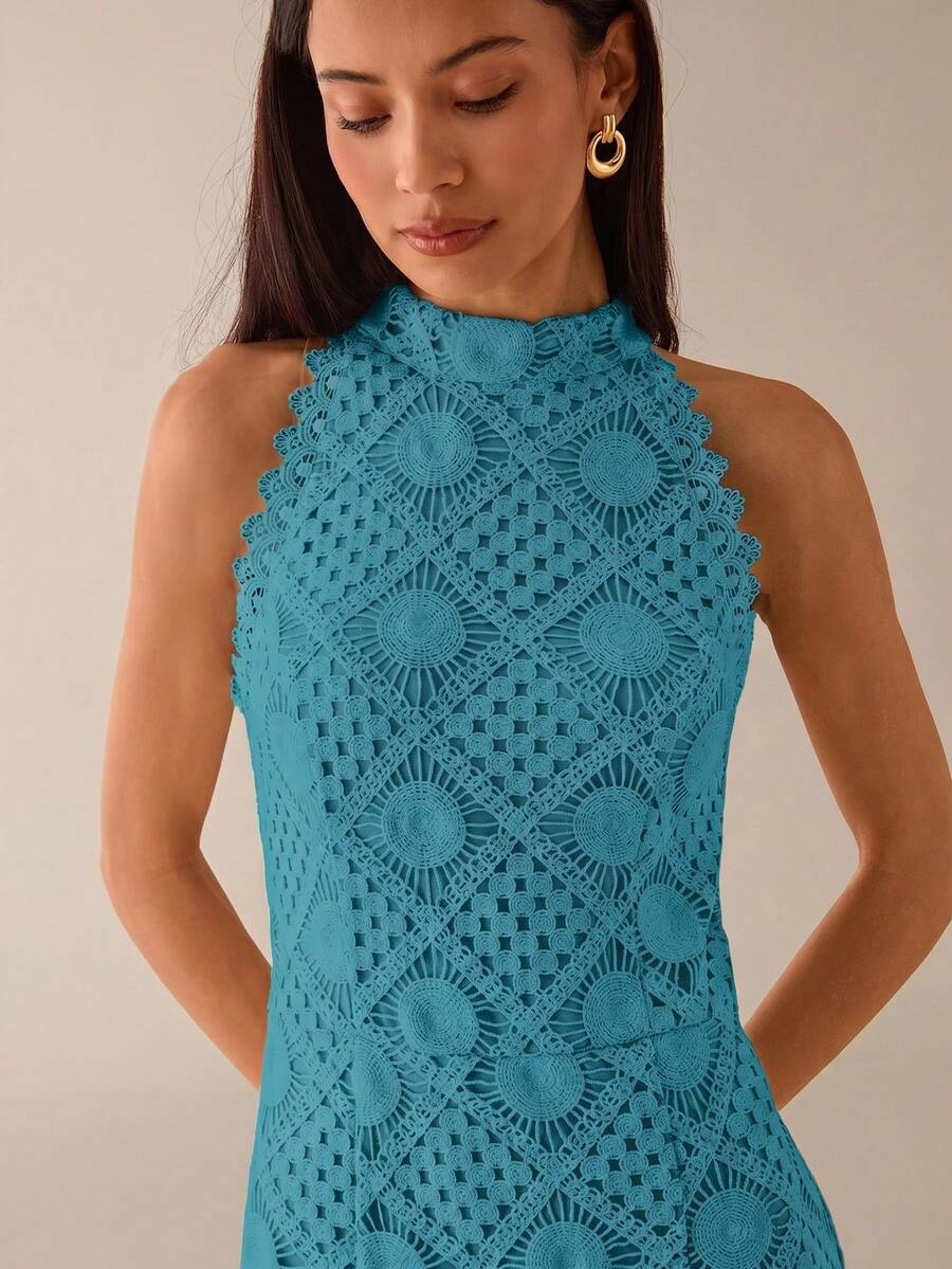 Lilora Vestido Casual de Verão Feminino Cor Sólida Sem Mangas Sereia