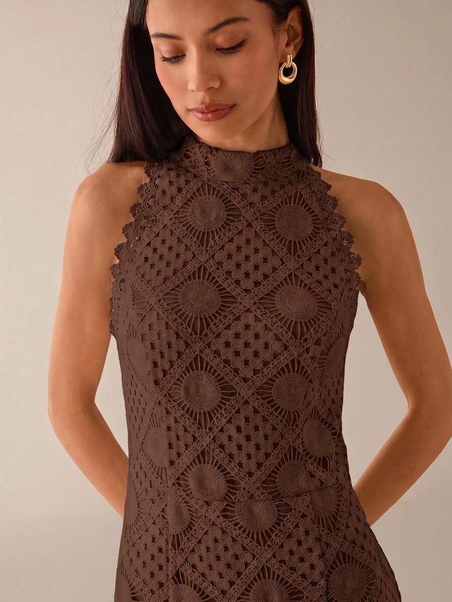 Lilora Vestido Casual de Verão Feminino Cor Sólida Sem Mangas Sereia
