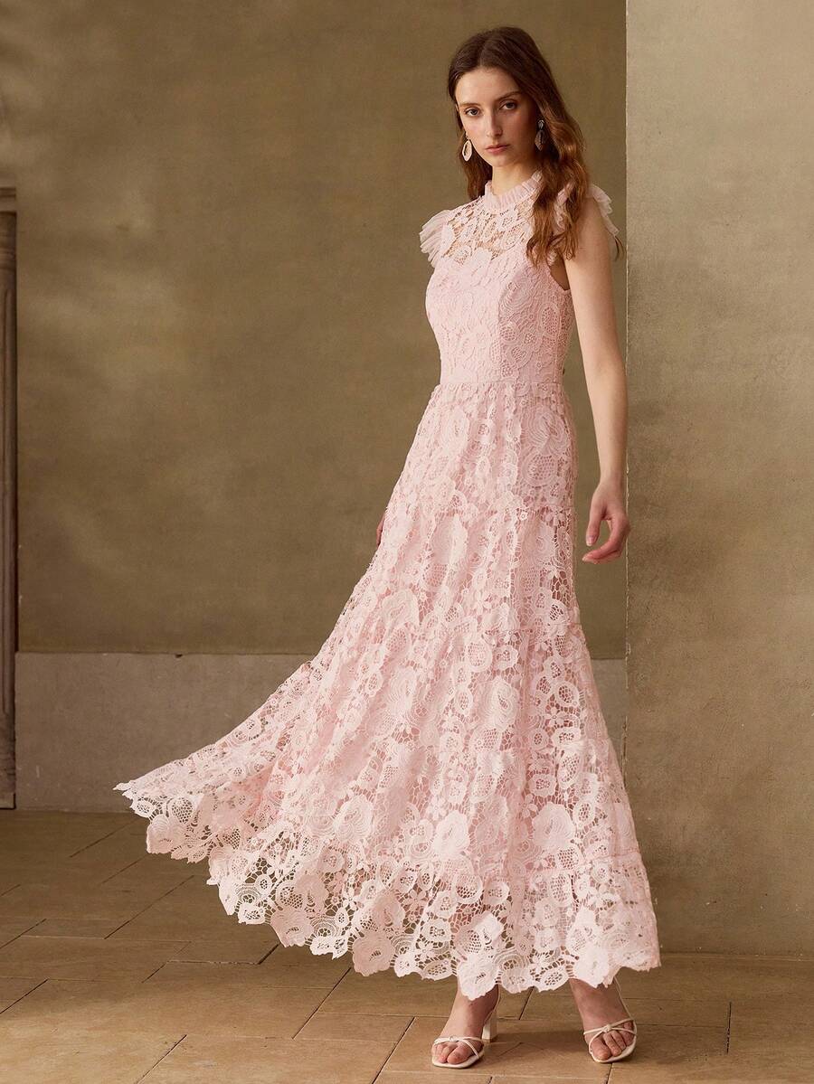 MOTF PREMIUM NOVA CHEGADA PRIMAVERA 2026 VESTIDO DE RENDA FLORAL ELEGANTE FEMININO