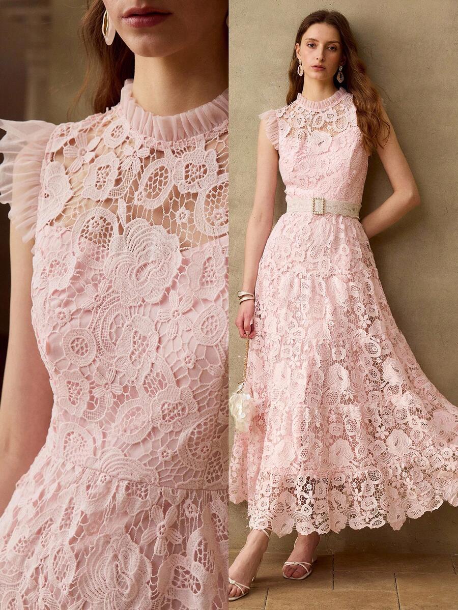 MOTF PREMIUM NOVA CHEGADA PRIMAVERA 2026 VESTIDO DE RENDA FLORAL ELEGANTE FEMININO