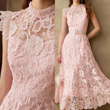 MOTF PREMIUM NOVA CHEGADA PRIMAVERA 2026 VESTIDO DE RENDA FLORAL ELEGANTE FEMININO