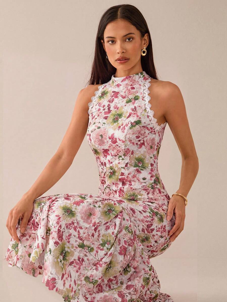 Lilora Vestido Casual de Verão Feminino Cor Sólida Sem Mangas Sereia